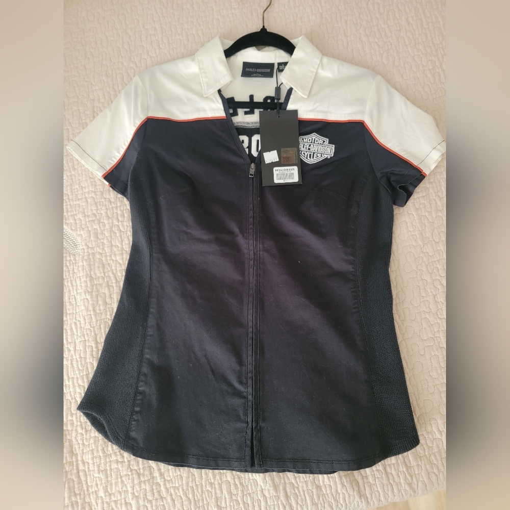 Harley-Davidson® Women's Elemental Zip Front Short Sleeve Shirt